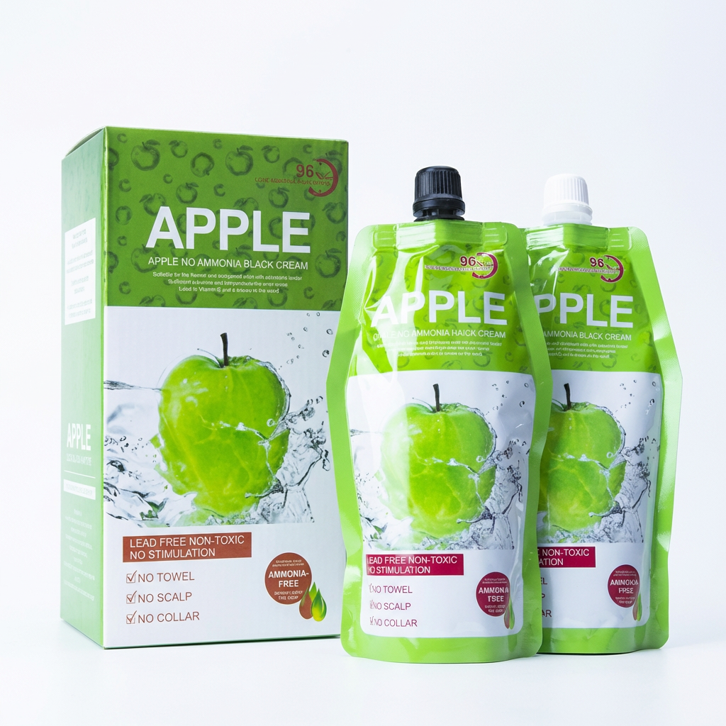 Apple Ammonia-Free Black Hair Cream-(1000ML)