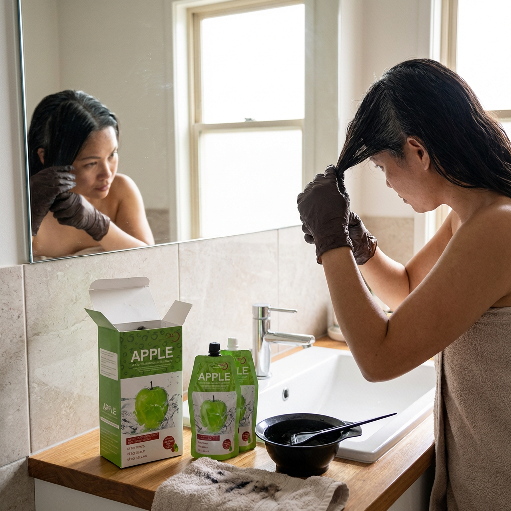 Apple Ammonia-Free Black Hair Cream-(1000ML)